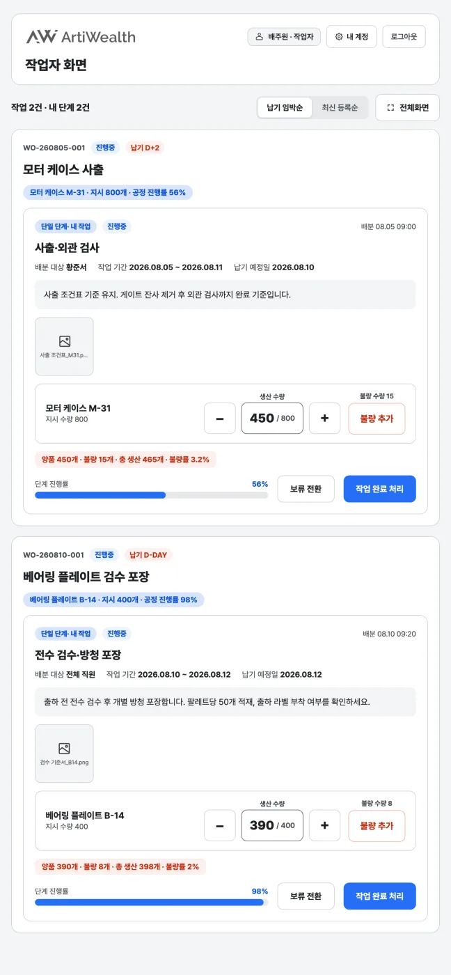 작업자 화면